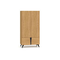 GARDEROBENSCHRANK Toscania Eiche / Schwarz 95 / 53 / 190cm - Eichefarben/Schwarz, Holz/Holzwerkstoff (95/190/53cm) - Feldmann-Wohnen