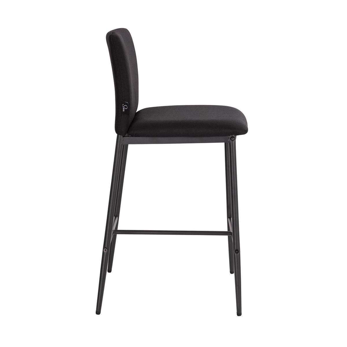 BARHOCKER ERIK mit Rückenlehne 2er Set Schwarz - Schwarz, Textil (41/90/46cm) - SVITA