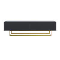 TV-SCHRANK Veldio Schwarz Gold 175 cm - Goldfarben/Schwarz, Holzwerkstoff/Metall (175/46.5/31.6cm) - Selsey
