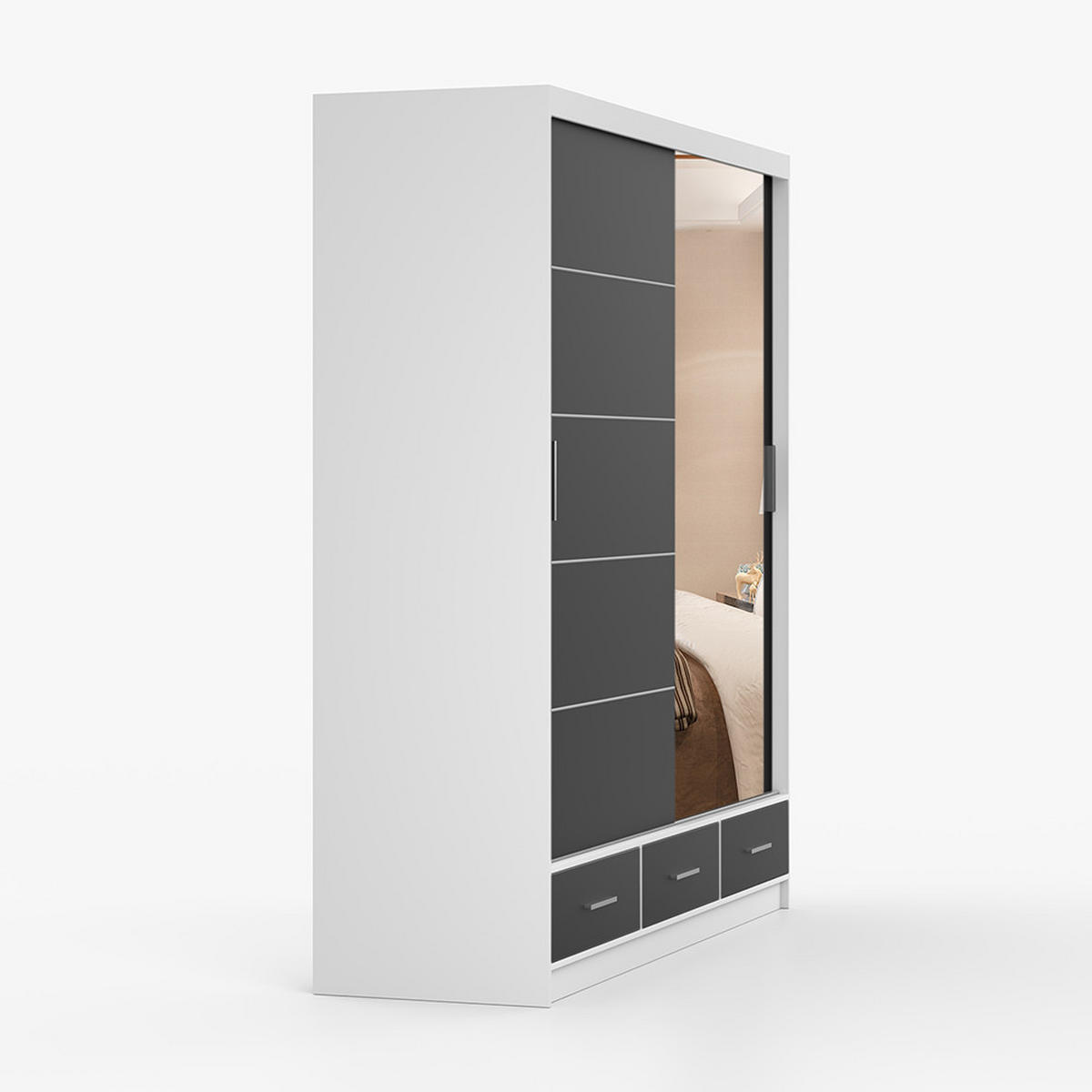 KLEIDERSCHRANK Florence 203 cm, 203/218/61, 2-türig, weiß - Weiß, Holzwerkstoff (203/218/61cm) - imoebel24
