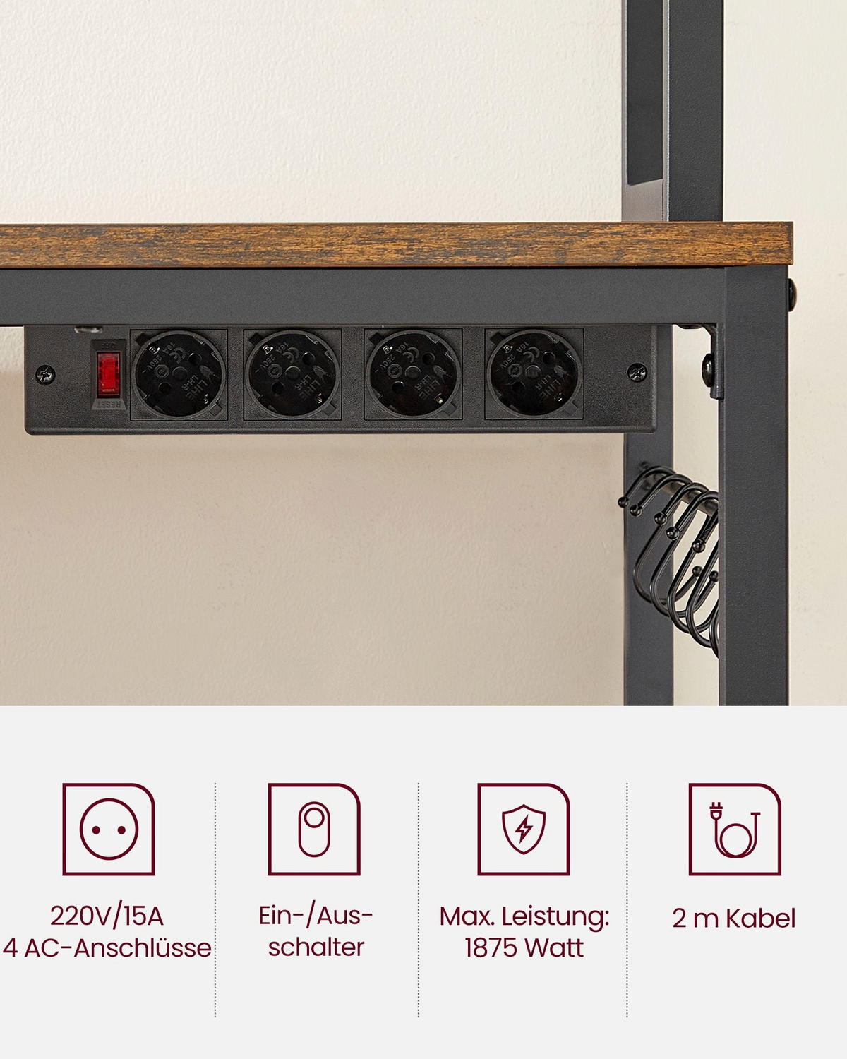 KÜCHENREGAL COPENHAGEN - Braun, Holzwerkstoff (100/170/40cm) - Hansiro
