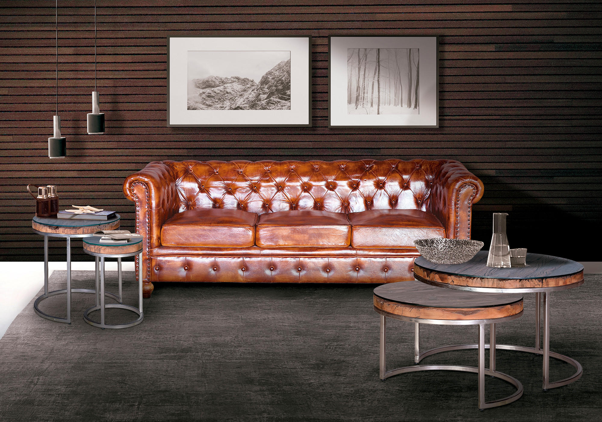 SOFA aus Kuhleder - Braun, Fell (200/76/85cm) - Giner y Colomer