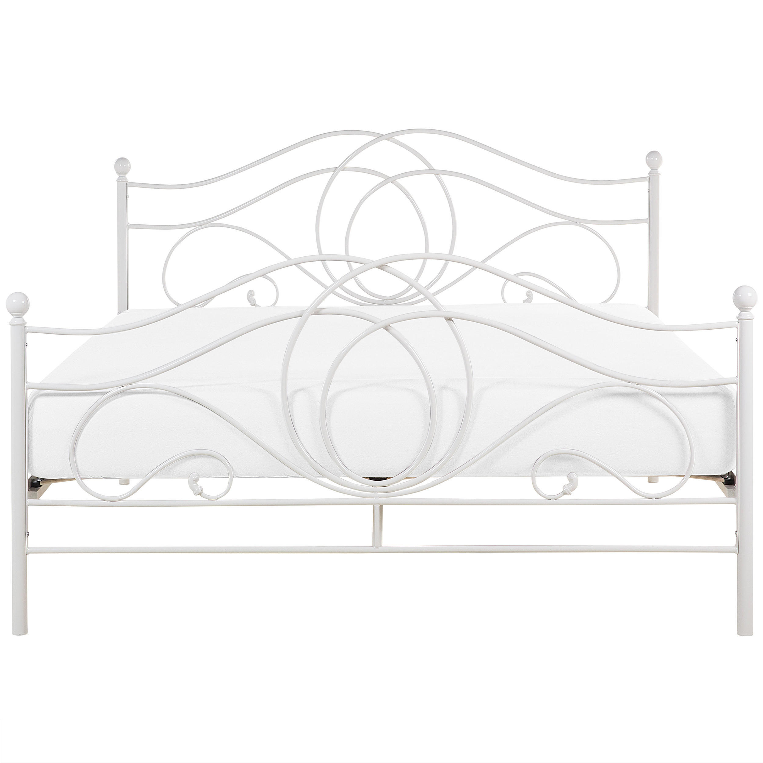 METALLBETT 160/200cm Weiß Lyra - Weiß, Metall (160/200cm) - Beliani