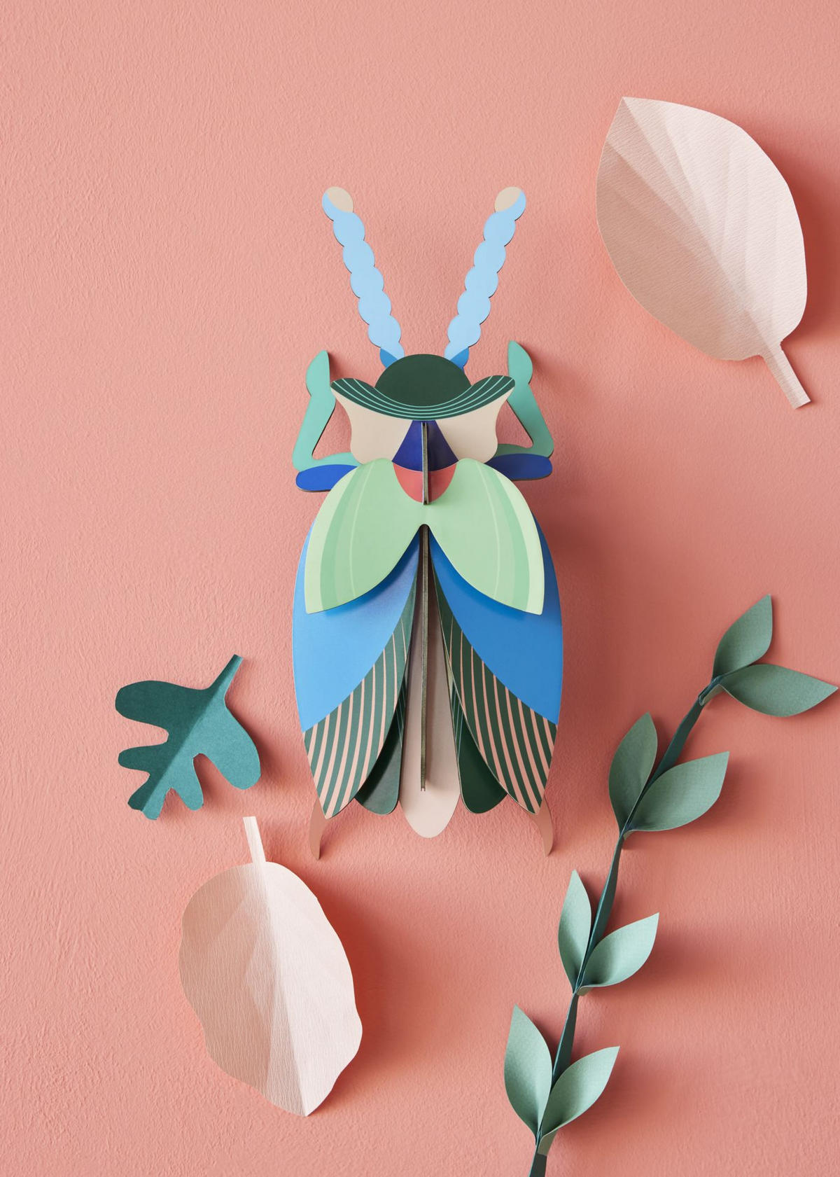 WANDDEKO Azurflügel-Käfer 6.5/29 cm - Multicolor, Wellpappe (6.5/29/12cm) - KUNSTLOFT