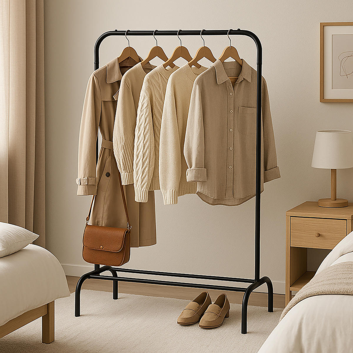 KLEIDERSTÄNDER Eisen - Schwarz, Metall (110/150/40cm) - Relaxdays