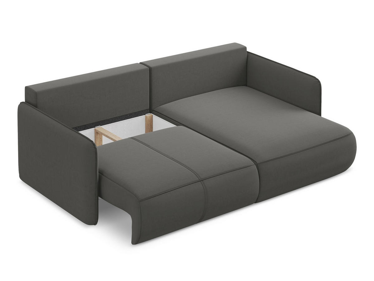 POUF Chenille Stoff Blau - Blau/Blaugrau, Textil/Metall (78/41/60cm) - Makamii