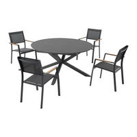 GARTENESSGRUPPE im Set - 4 -Sitzer - Textilene - anthrazitgrau - YOHA - Anthrazit, Metall - Vente-Unique