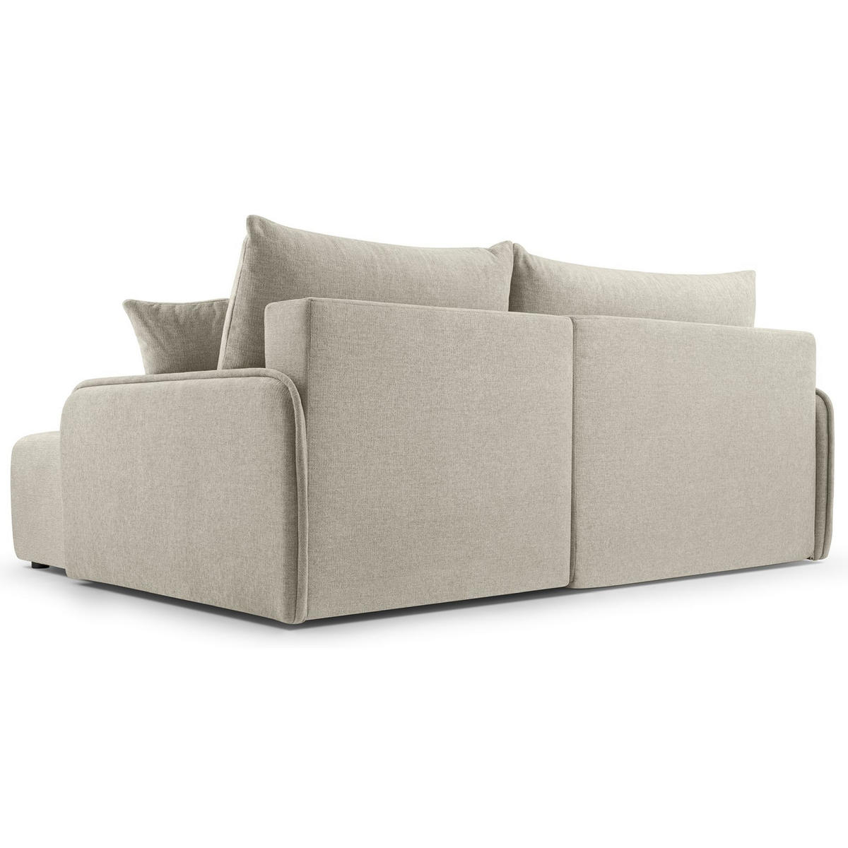 ECKSOFA Netarro, Beige Chenille, rechtsseitig - Beige/Schwarz, Kunststoff/Textil (198/147cm) - Selsey