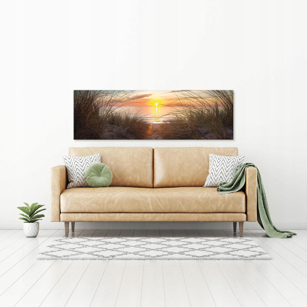 BILDER Strand Meer Modern Wohnzimmer Schlafzimmer 145x45 - Multicolor, Holzwerkstoff (145/45cm) - Wallarena