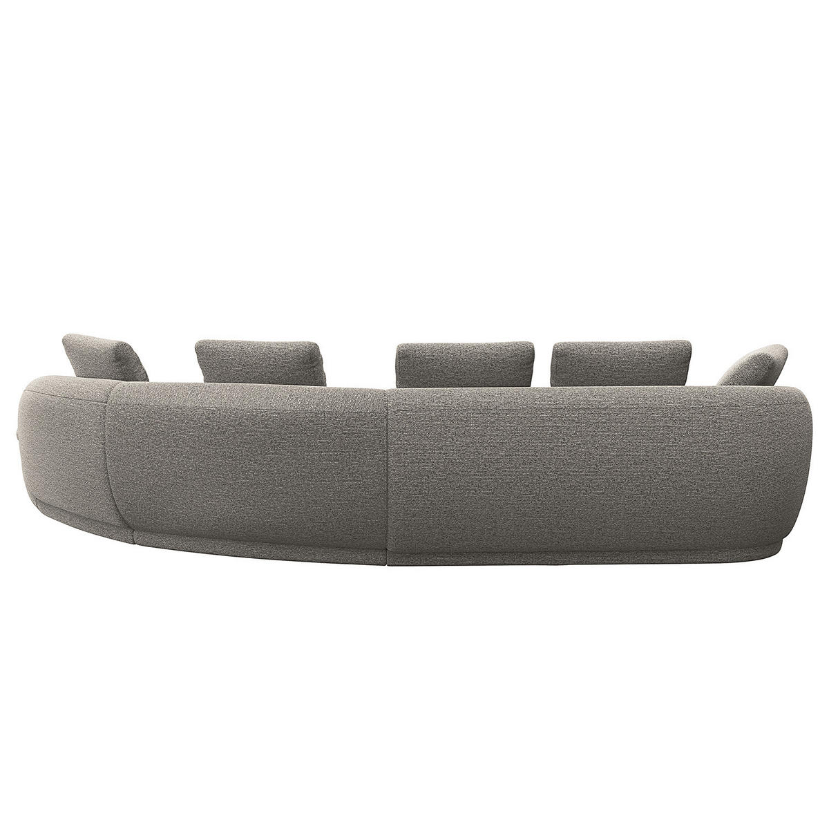 ECKSOFA mit Rundecke - Schwarz/Grau, Kunststoff/Textil (340/225cm) - home24