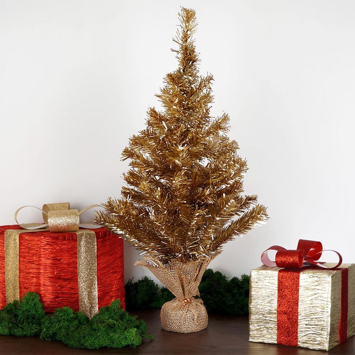 KÜNSTLICHER WEIHNACHTSBAUM glamour 60 cm Goldfarben - Goldfarben, Kunststoff (60cm) - Home Styling Collection