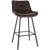 BARHOCKER Samt braun - Schwarz/Braun, Textil/Metall (49/104/56cm) - CLP