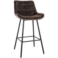 BARHOCKER Samt braun - Schwarz/Braun, Textil/Metall (49/104/56cm) - CLP