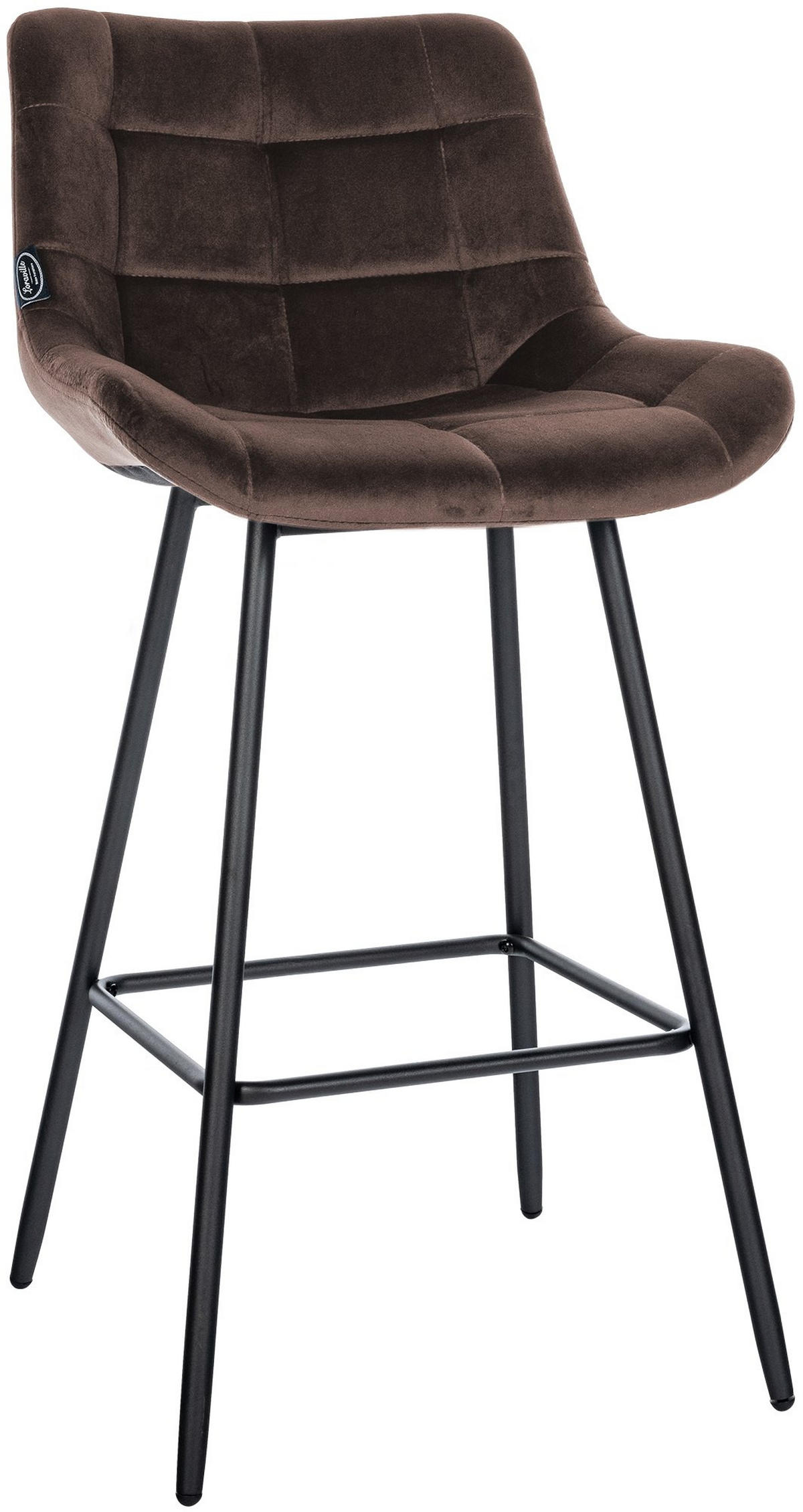 BARHOCKER Samt braun - Schwarz/Braun, Textil/Metall (49/104/56cm) - CLP