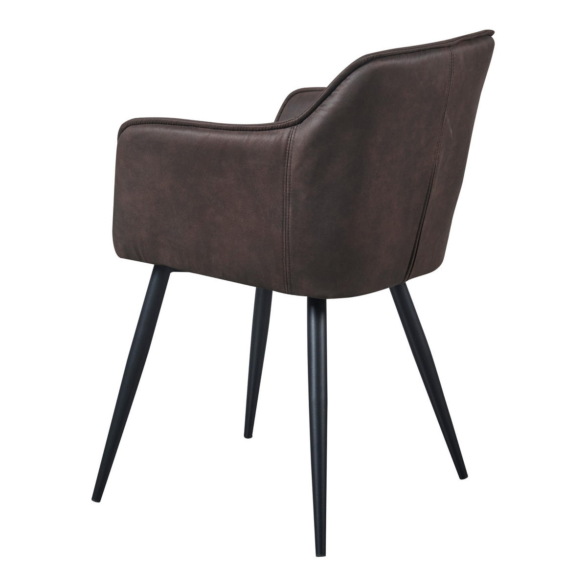 ARMLEHNSTUHL Birmingham - Dunkelbraun/Schwarz, Textil/Metall (57/81/53cm) - [en.casa]
