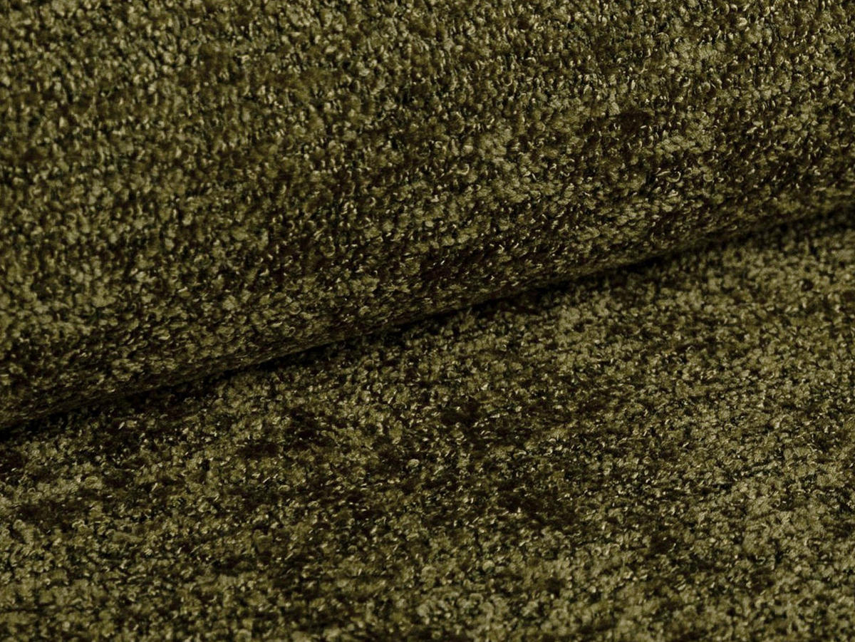 POUF Chenille Stoff Grün - Schwarz/Olivgrün, Holzwerkstoff/Textil (111/88/60cm) - Makamii