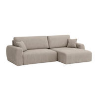 ECKSOFA Mit Schlaffunktion Ariel L, Cordstoff, Stoff Poso, Dunkelbeige, Rechts - Beige, Holz (250/142cm) - Kaiser Möbel