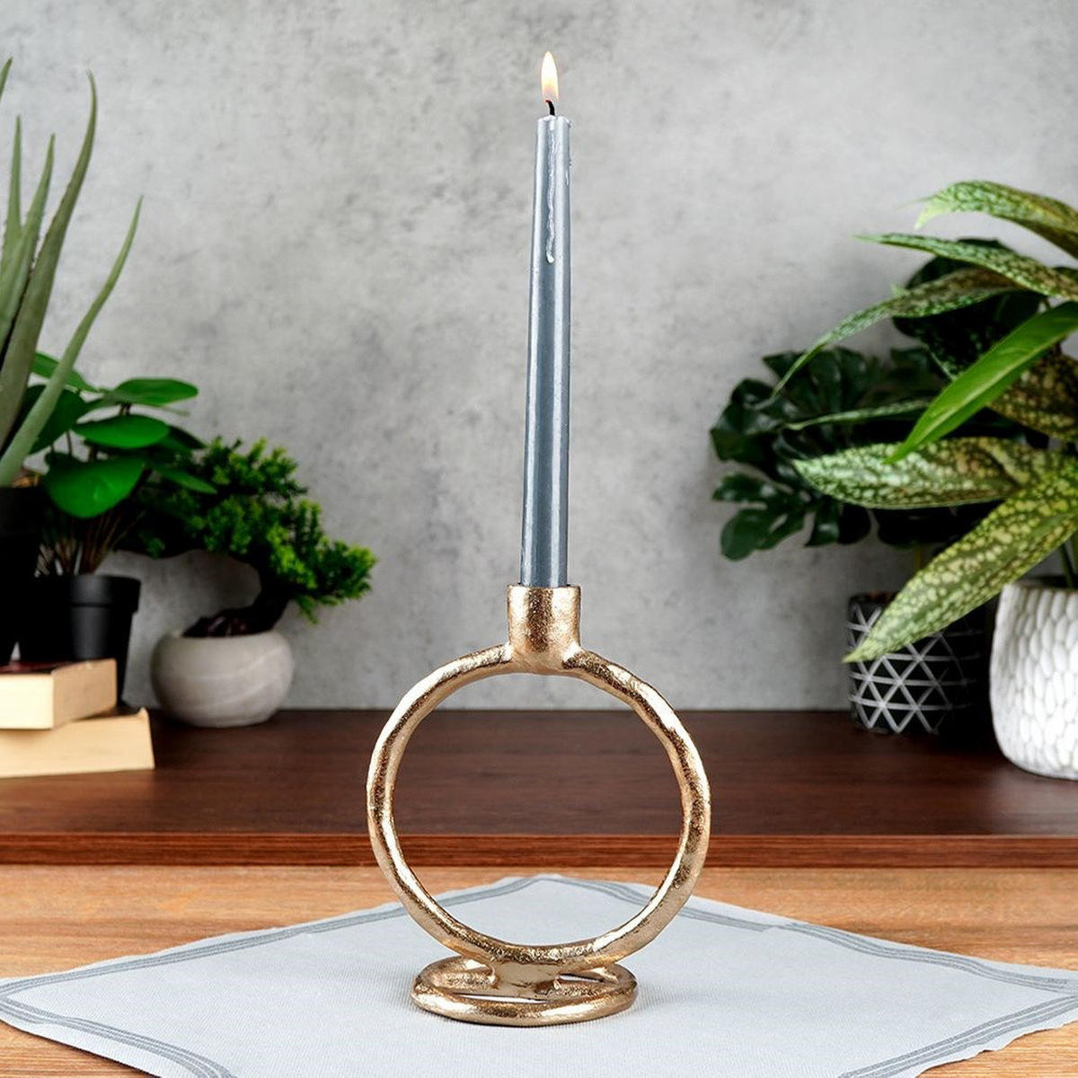 DEKO-KERZENSTÄNDER golden 10/15/19 cm - Goldfarben, Metall (15/19/10cm) - Home Styling Collection
