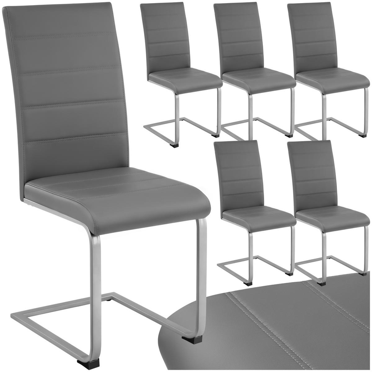 SCHWINGSTUHL 6er Set Bettina 41 x 52 x 99 cm grau - Grau, Textil (52/99/41cm) - tectake