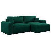 ECKSOFA NELSON Dunkelgrün Velvet - Dunkelgrün/Schwarz, Kunststoff/Textil (274/152cm) - MKS
