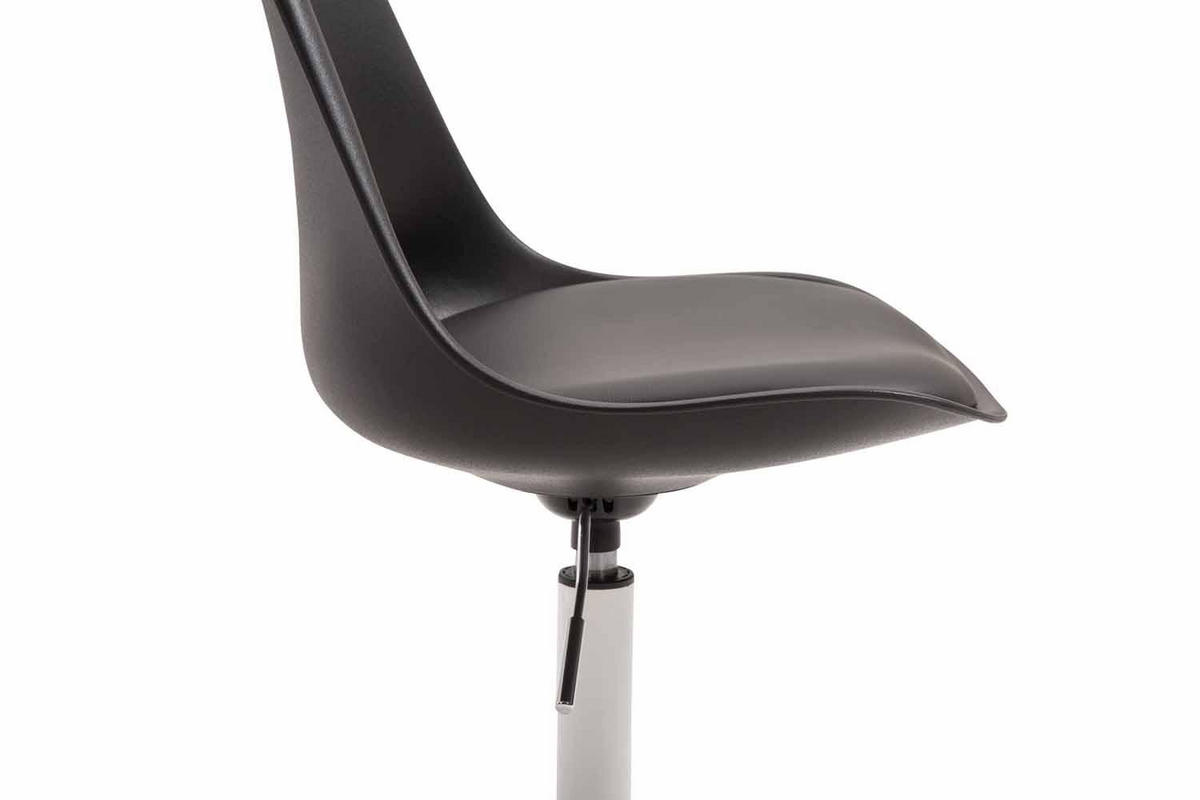 DREHSTUHL Kunststoff schwarz - Schwarz/Weiß, Kunststoff/Metall (48/76/57cm) - CLP