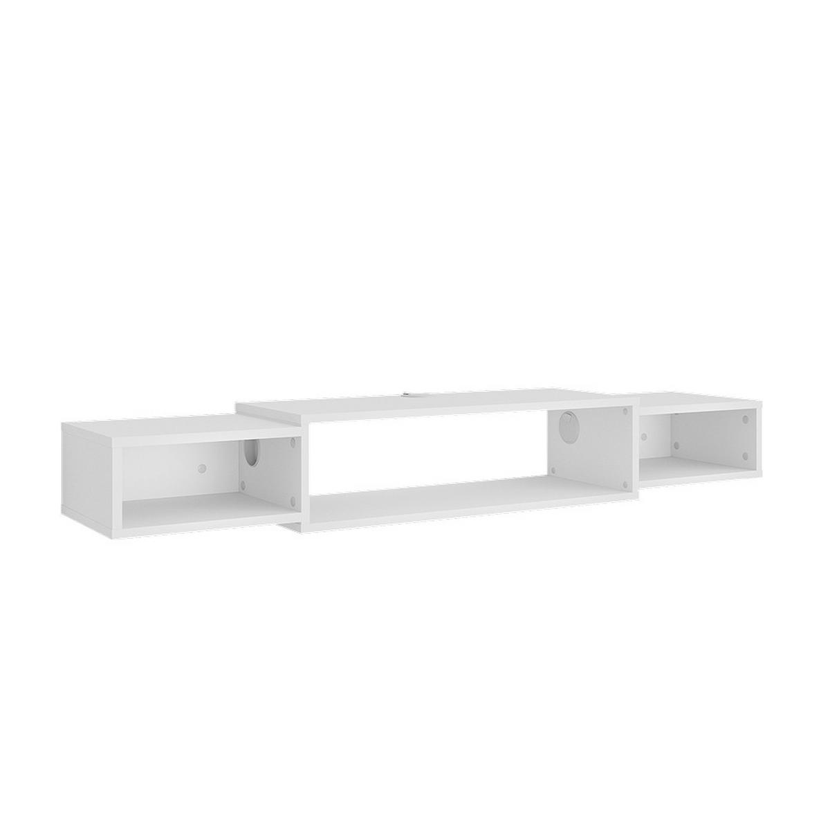 TV-SCHRANK Nordic Weiß 139.7 x 20.3 cm mit offenen Regalen - Weiß, Holzwerkstoff (139.7/20.3/29cm) - Vicco