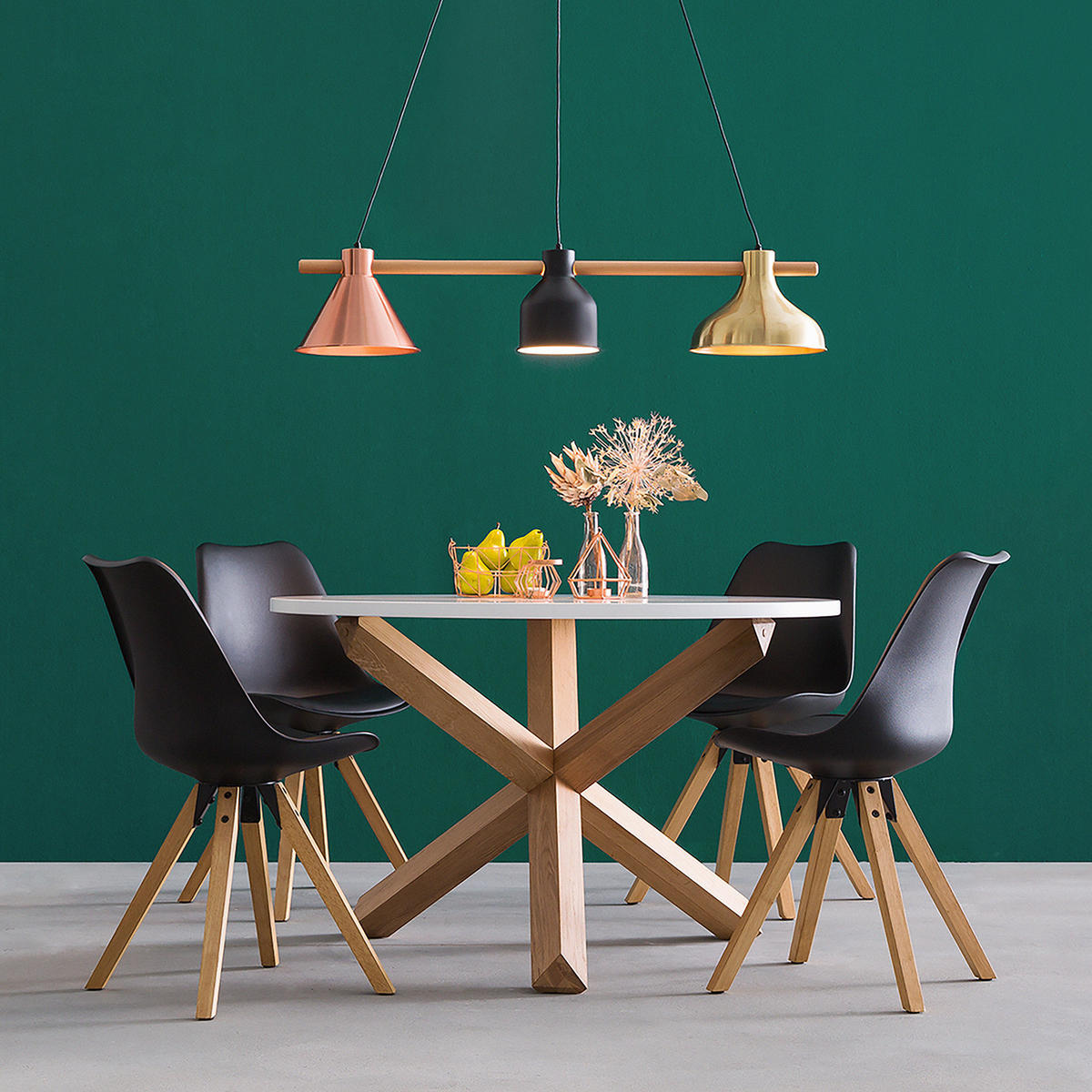 ESSZIMMERSTUHL - Schwarz/Braun, Holz/Kunststoff (49/85/55cm) - home24