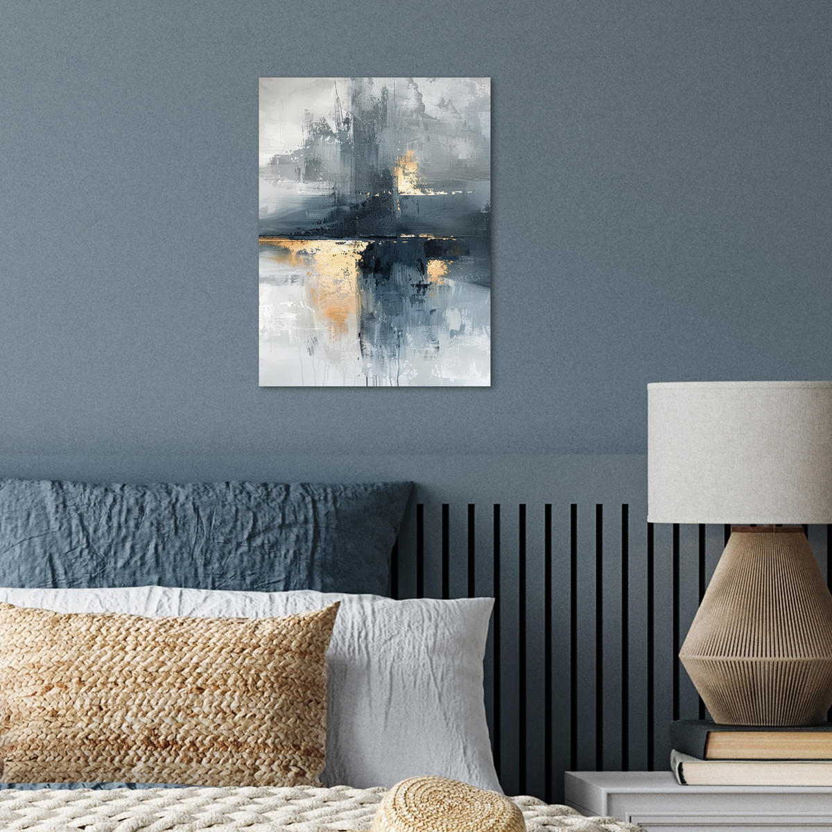 POSTER Kunst - Grau - Gold - Abstrakt 30x40 cm - Dunkelgrau, Papier (30/40/0.1cm) - MuchoWow