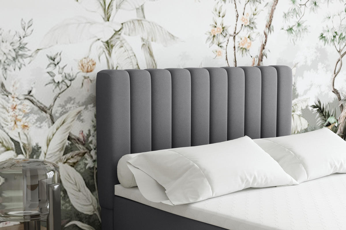 BOXBETT Everest 120 x 200 cm Einzelbett mit hochwertiger Bonell-Matratze und Topper - Grau, Holz (120/200cm) - Panda Möbel