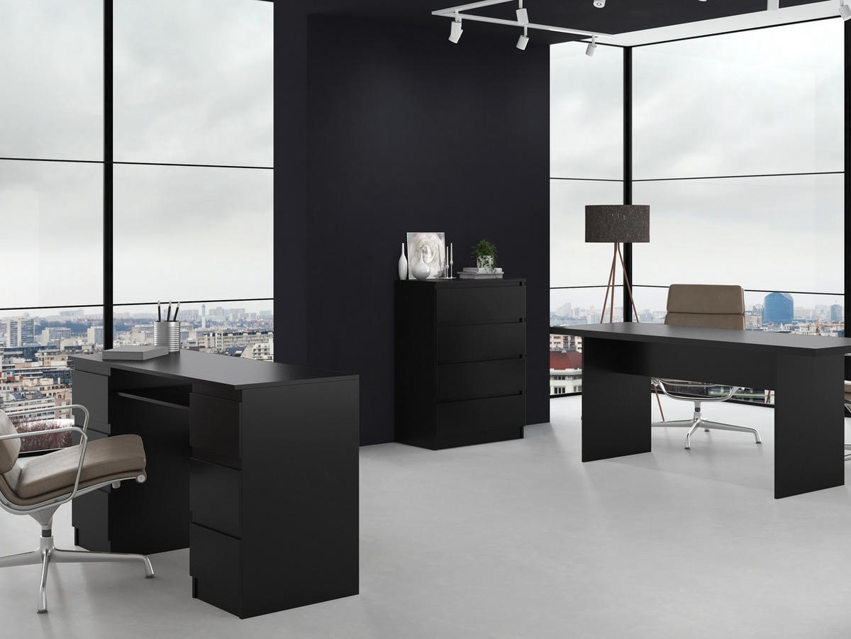 KOMMODE 4 SCHUBLADEN M4 - SCHWARZ - Schwarz, Holzwerkstoff (70/97/40cm) - CDF