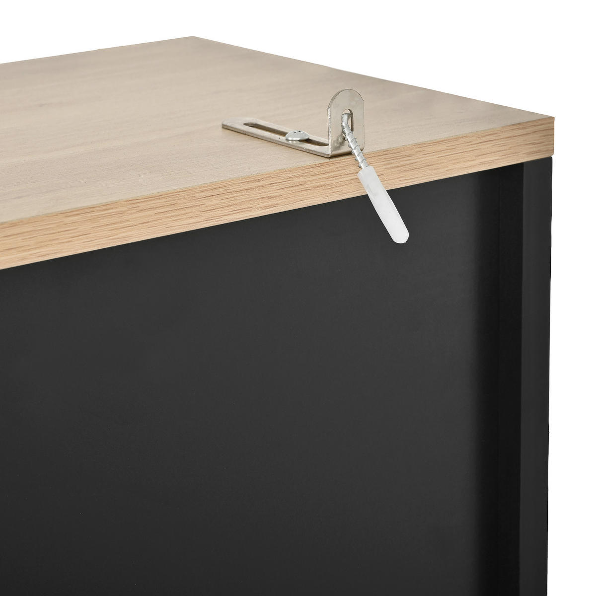 VITRINE 103.5x40x180cm Schwarz mit verstellbaren Böden - Schwarz, Holzwerkstoff (103.5/180/40cm) - FLIEKS