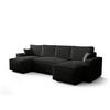 WOHNLANDSCHAFT U AMBRO Poso 135 mit Schlaffunktion U-Form, Sofa mit Stauraum - Schwarz, Textil (300/85/143cm) - Bedante
