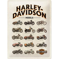 BLECHSCHILD 30/40 cm Harley-Davidson Models - Multicolor, Metall (30/40/0.2cm) - Nostalgic-Art