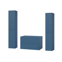 BADMÖBEL-SET Color Meeresblau 3-Teilig (2S 80 + 2D 160 X2) - Dunkelblau, Holzwerkstoff (140/160/45cm) - mzm24