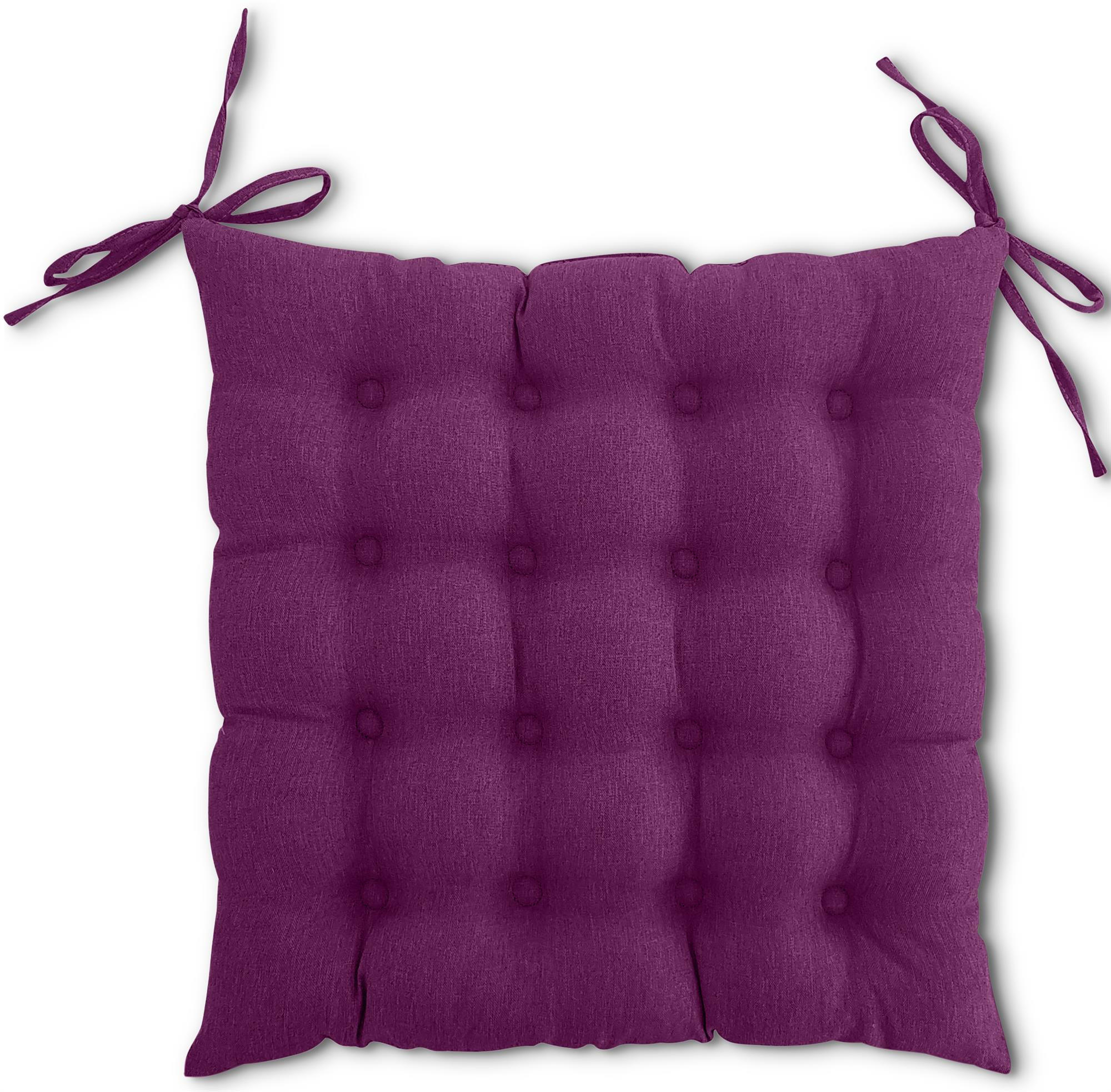 SITZKISSEN 16-Punkt beere 40/40 cm mit Steppung und Halte-Bändern - Lila, Textil (40/40/4cm) - wometo