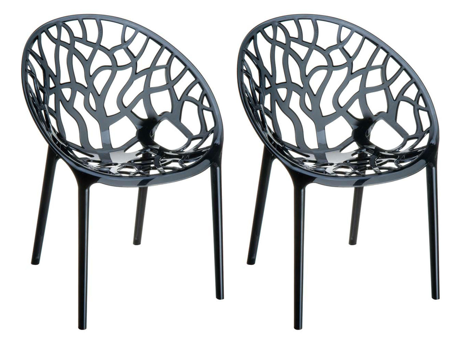 GARTENSTUHL 2er Set Kunststoff schwarz - Schwarz, Kunststoff (59/1/60cm) - CLP