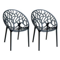 GARTENSTUHL 2er Set Kunststoff schwarz - Schwarz, Kunststoff (59/1/60cm) - CLP