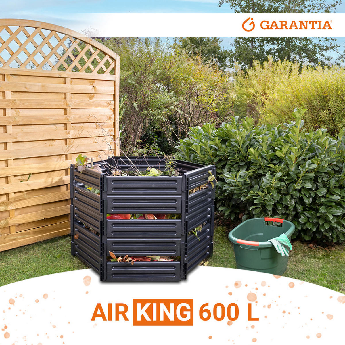 STECKKOMPOSTER 600 L, schwarz - Schwarz, Kunststoff (111/75/111cm) - GARANTIA