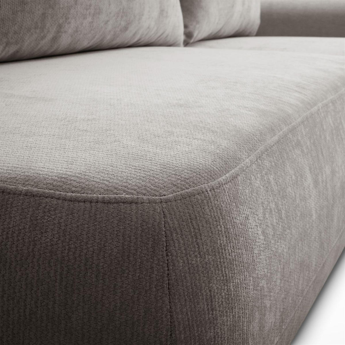 ECKSOFA GOYA mit Schlaffunktion und Bettkasten, Rechte, Perfect Harmony 85 - Hellgrau, Textil (302/184cm) - Lookway