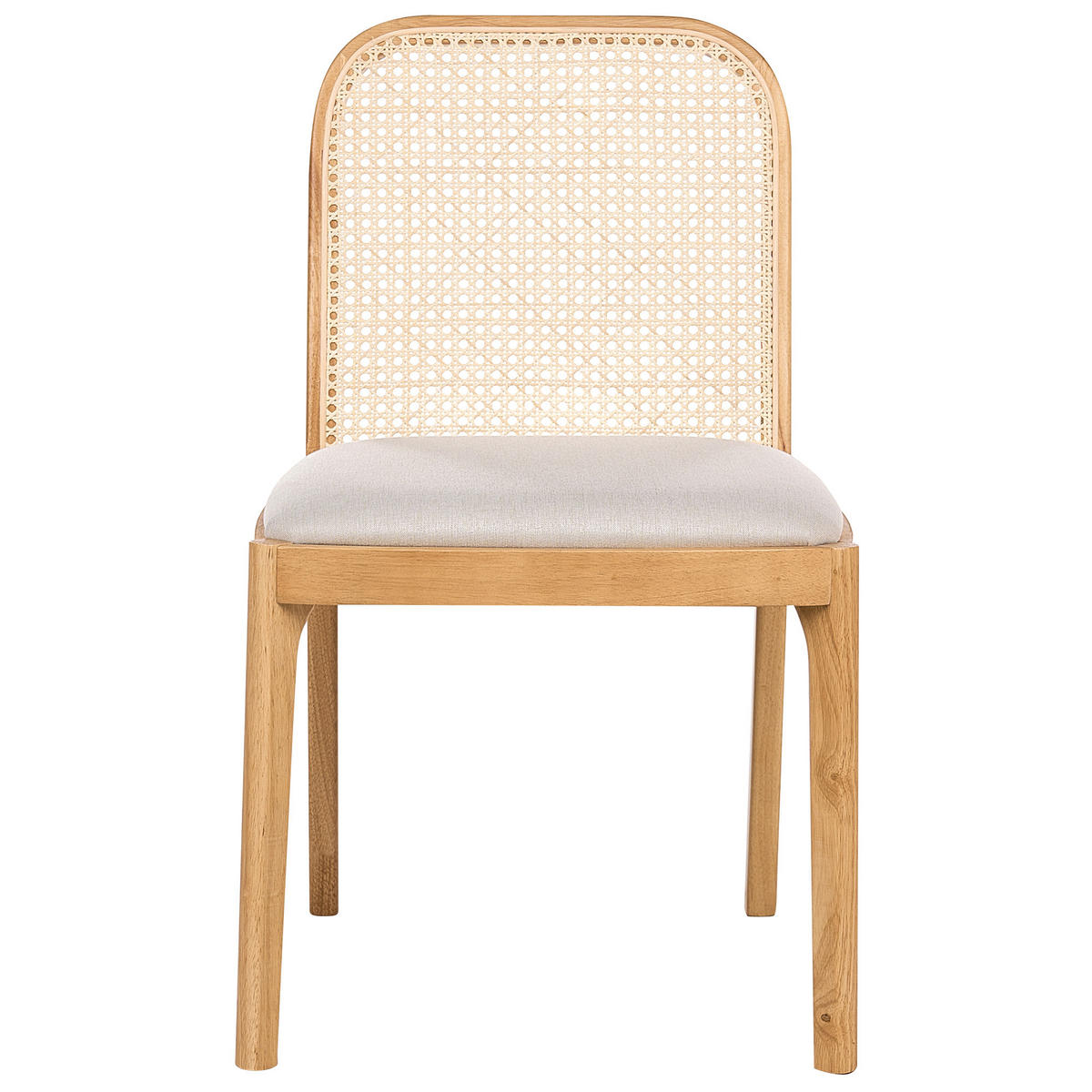 ESSZIMMERSTUHL 2er Set Stoff Hellbraun/Beige Edina - Beige/Braun, Holz/Textil (50/80/54cm) - Beliani