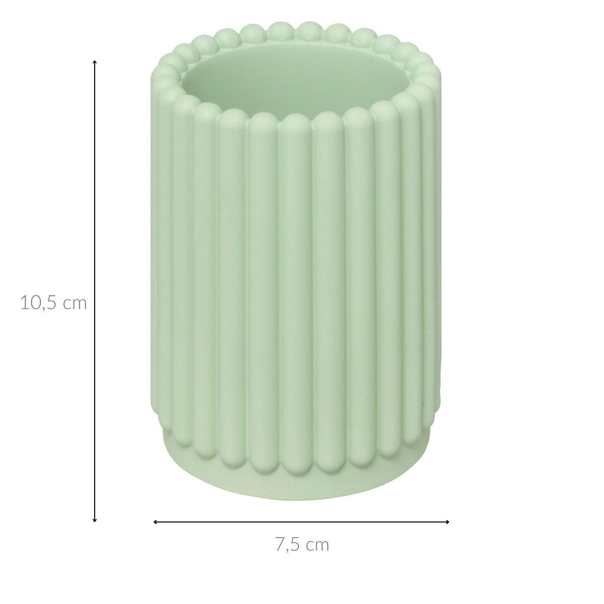 ZAHNBÜRSTENBECHER Bonbon 7,5/7,5/10,5 cm - Grün, Kunststoff (7.5/10.5/7.5cm) - 5five Simply Smart