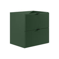 WASCHBECKENUNTERSCHRANK hängend unter Waschbecken - Streifenoptik - Grün matt - 60 cm - ZEVINI - Grün, Holz (60/60/47cm) - Vente-Unique