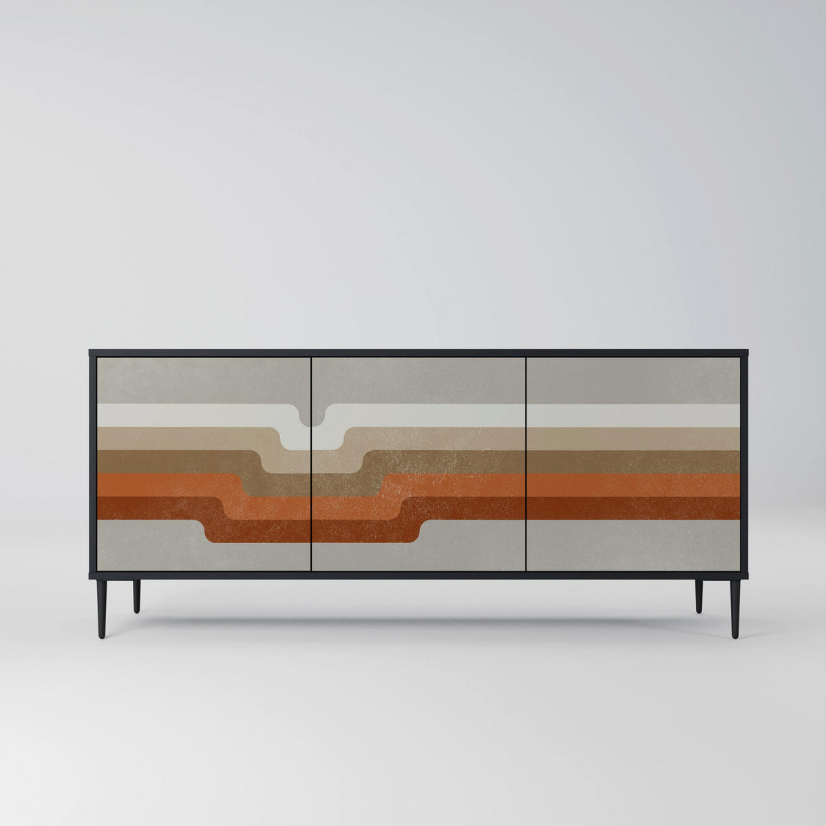 SIDEBOARD PECULIAR TRAIL, Eicheneffekt, 164,5x42x77,5 cm, 3 Türen - Eichefarben/Buchefarben, Holzwerkstoff/Buchenholz (164.5/77.5/42cm) - SpaceRebels