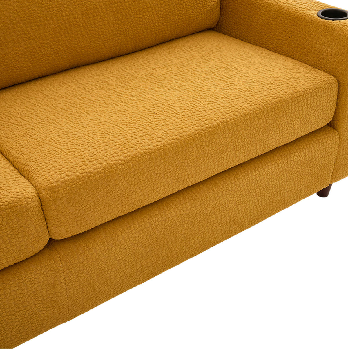 SOFA 2-Sitzer mit USB-C LED Chenille Mustard Yellow - Gelb, Kunststoff (203/86/77.5cm) - Meubliv