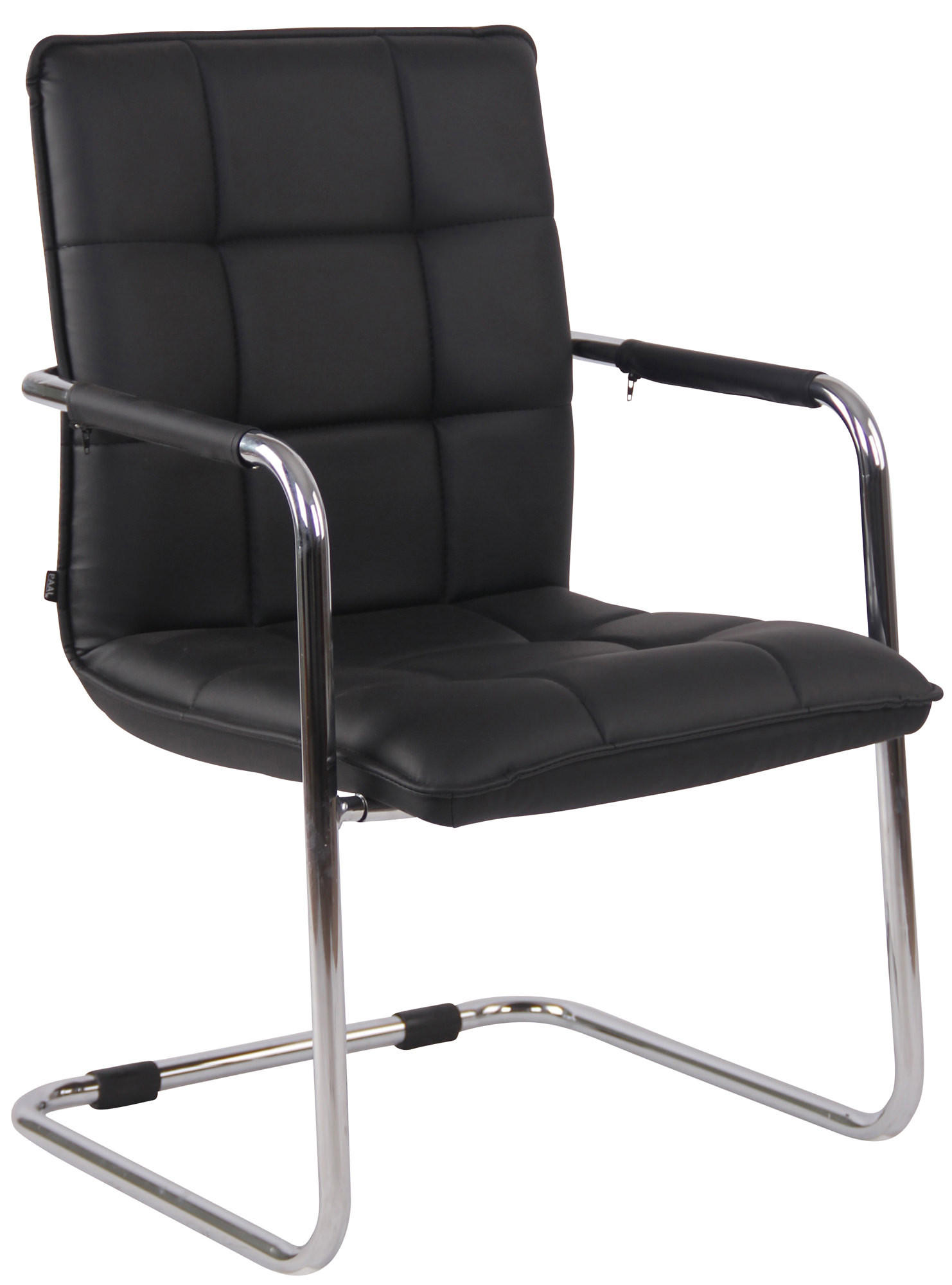 SCHWINGSTUHL Lederlook schwarz - Chromfarben/Schwarz, Textil/Metall (57/89/64cm) - CLP