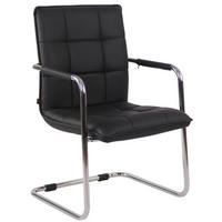 SCHWINGSTUHL Lederlook schwarz - Chromfarben/Schwarz, Textil/Metall (57/89/64cm) - CLP