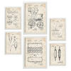 POSTER Set Mit 6 Plakaten Mit Küchengeräte Patenten Im Vintage Stil A3 & A4 Weißer Rahmen - Weiß, Papier (29/3cm) - Nacnic