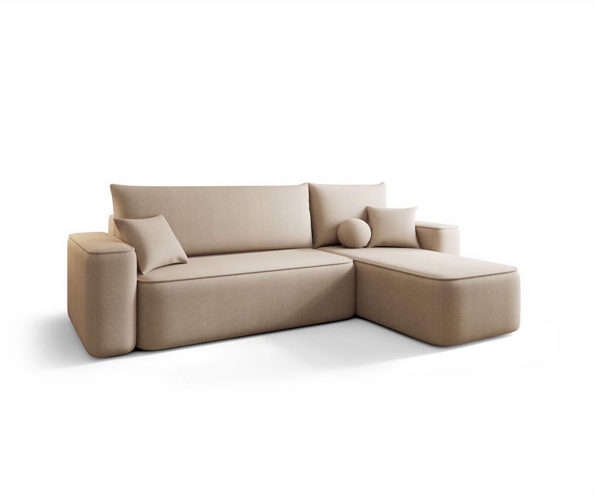 ECKSOFA Agepo In Curio - Hellbraun, Holzwerkstoff/Textil (250/150cm) - Fun Möbel
