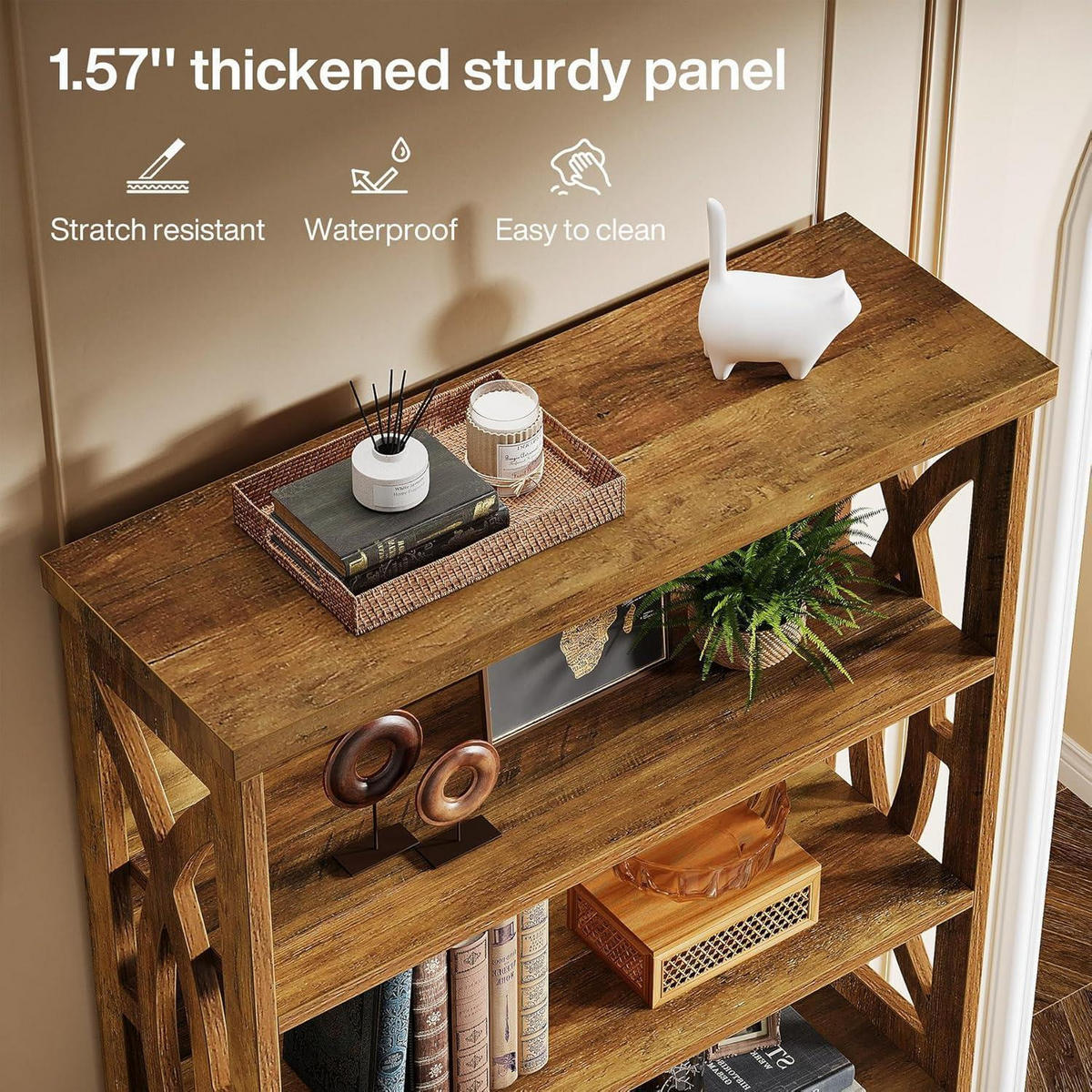BÜCHERREGAL 6-Etagen Standregal Rustikales Braun 80 x 30 x 180 cm - Braun, Holzwerkstoff (80/180/30cm)