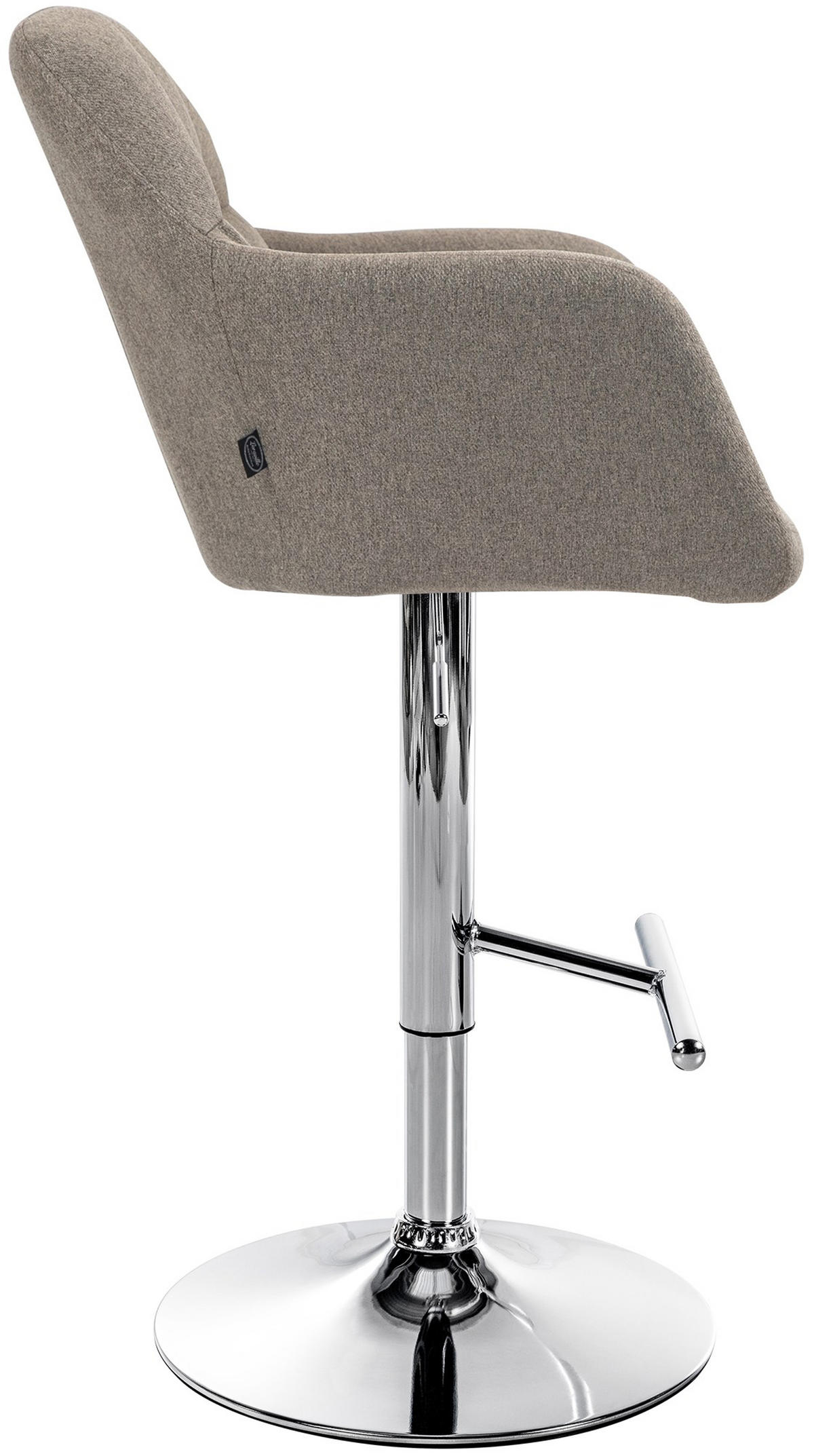 BARHOCKER Nardo Stoff chrom taupe - Taupe/Chromfarben, Textil/Metall (57/118/59cm) - TPFLiving